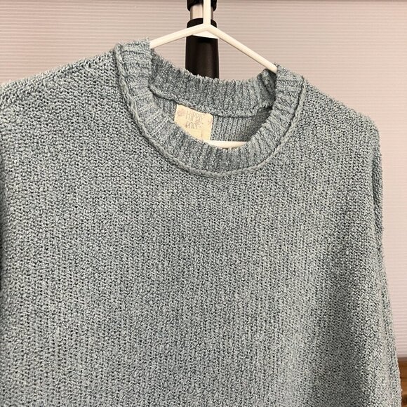 Hippie Rose Blue Crewneck Crop Knit Sweater Sz M - Picture 2 of 10